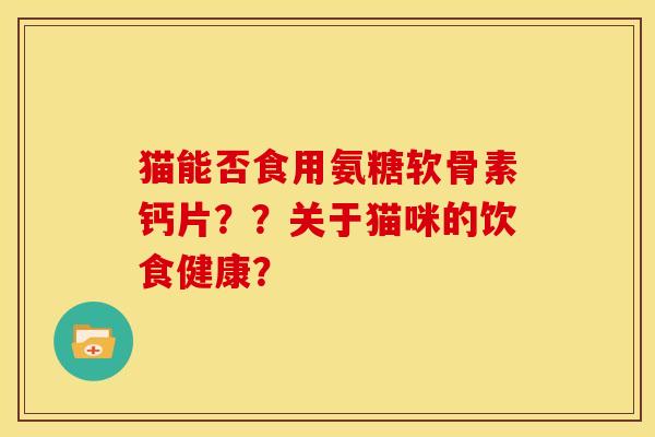 猫能否食用氨糖软骨素钙片？？关于猫咪的饮食健康？