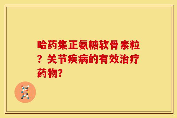 哈药集正氨糖软骨素粒？关节疾病的有效治疗药物？