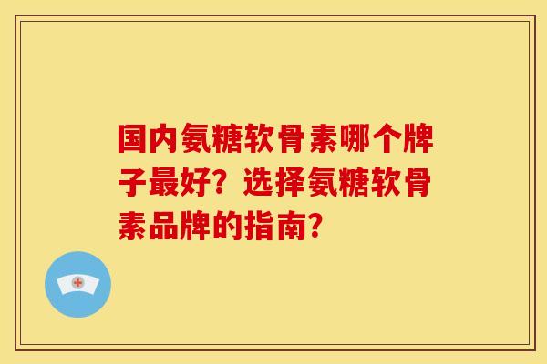 国内氨糖软骨素哪个牌子最好？选择氨糖软骨素品牌的指南？