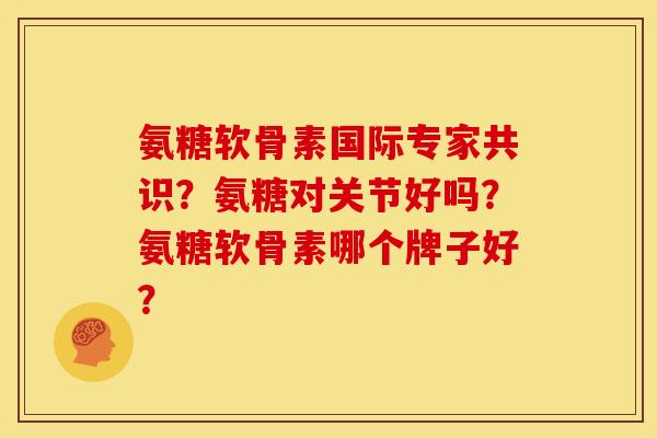氨糖软骨素国际专家共识？氨糖对关节好吗？氨糖软骨素哪个牌子好？