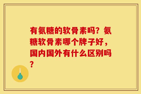 有氨糖的软骨素吗？氨糖软骨素哪个牌子好，国内国外有什么区别吗？