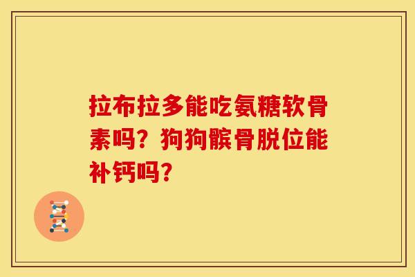 拉布拉多能吃氨糖软骨素吗？狗狗髌骨脱位能补钙吗？