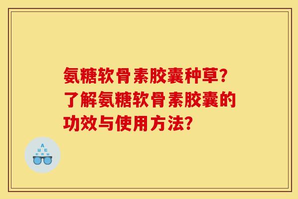 氨糖软骨素胶囊种草？了解氨糖软骨素胶囊的功效与使用方法？
