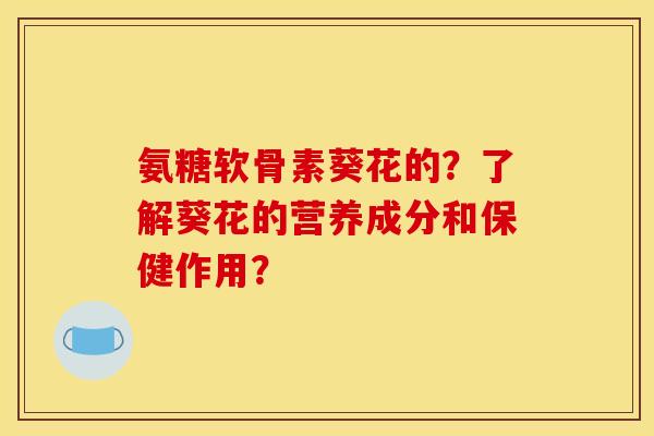 氨糖软骨素葵花的？了解葵花的营养成分和保健作用？