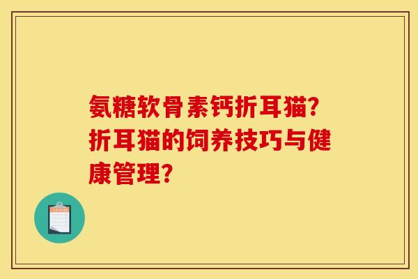 氨糖软骨素钙折耳猫？折耳猫的饲养技巧与健康管理？