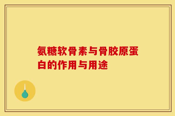 氨糖软骨素与骨胶原蛋白的作用与用途