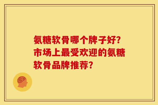 氨糖软骨哪个牌子好？市场上最受欢迎的氨糖软骨品牌推荐？