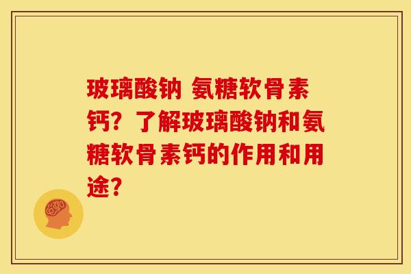 玻璃酸钠 氨糖软骨素钙？了解玻璃酸钠和氨糖软骨素钙的作用和用途？