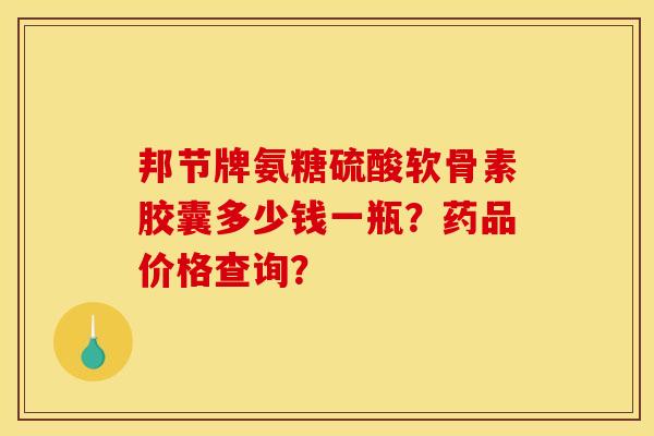 邦节牌氨糖硫酸软骨素胶囊多少钱一瓶？药品价格查询？