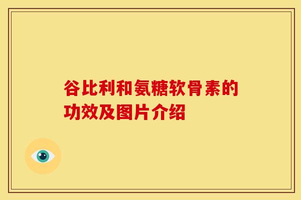 谷比利和氨糖软骨素的功效及图片介绍