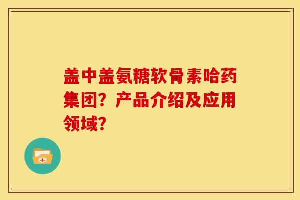 盖中盖氨糖软骨素哈药集团？产品介绍及应用领域？