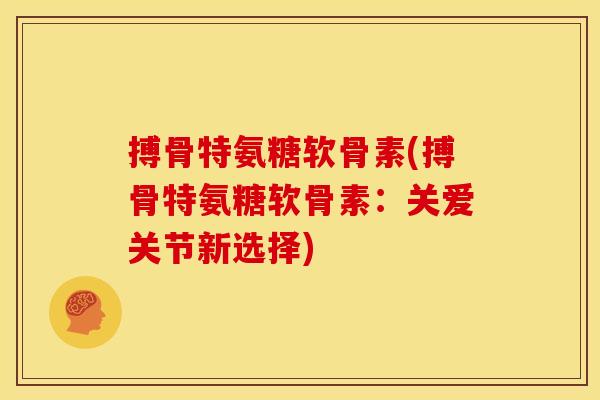 搏骨特氨糖软骨素(搏骨特氨糖软骨素：关爱关节新选择)