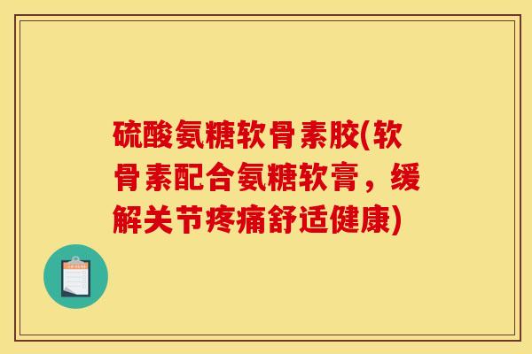 硫酸氨糖软骨素胶(软骨素配合氨糖软膏，缓解关节疼痛舒适健康)