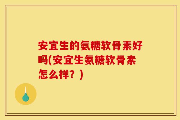 安宜生的氨糖软骨素好吗(安宜生氨糖软骨素怎么样？)