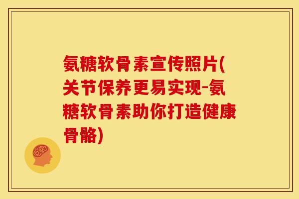 氨糖软骨素宣传照片(关节保养更易实现-氨糖软骨素助你打造健康骨骼)