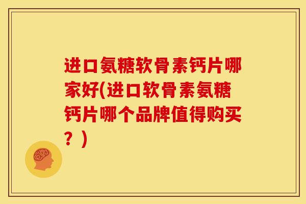 进口氨糖软骨素钙片哪家好(进口软骨素氨糖钙片哪个品牌值得购买？)