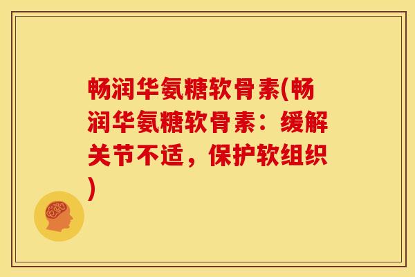 畅润华氨糖软骨素(畅润华氨糖软骨素：缓解关节不适，保护软组织)