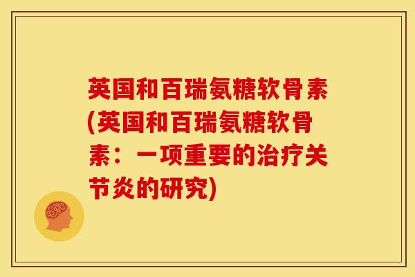 英国和百瑞氨糖软骨素(英国和百瑞氨糖软骨素：一项重要的治疗关节炎的研究)