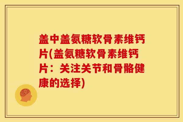盖中盖氨糖软骨素维钙片(盖氨糖软骨素维钙片：关注关节和骨骼健康的选择)