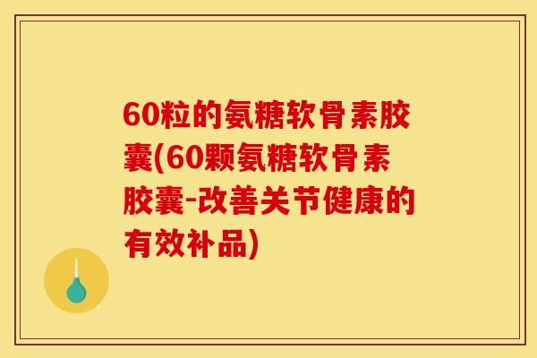 60粒的氨糖软骨素胶囊(60颗氨糖软骨素胶囊-改善关节健康的有效补品)