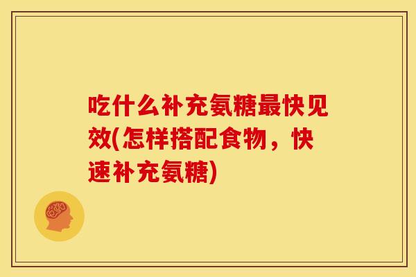 吃什么补充氨糖最快见效(怎样搭配食物，快速补充氨糖)