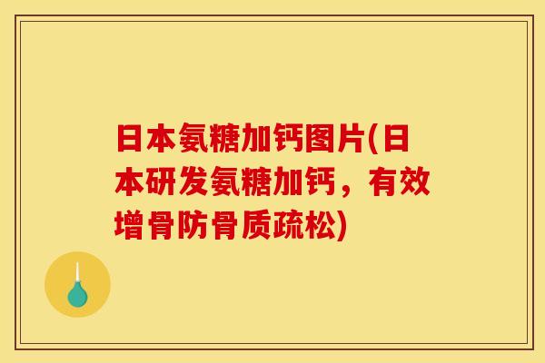 日本氨糖加钙图片(日本研发氨糖加钙，有效增骨防骨质疏松)