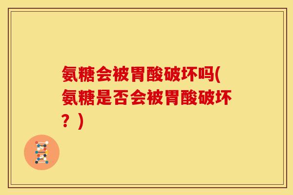 氨糖会被胃酸破坏吗(氨糖是否会被胃酸破坏？)