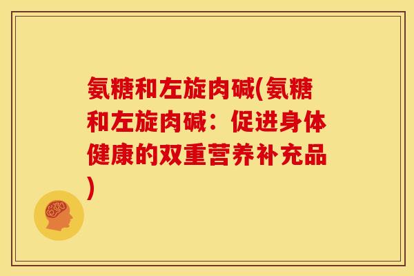氨糖和左旋肉碱(氨糖和左旋肉碱：促进身体健康的双重营养补充品)