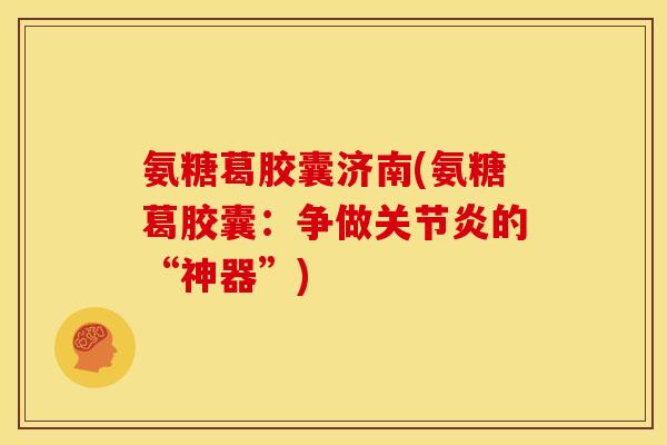 氨糖葛胶囊济南(氨糖葛胶囊：争做关节炎的“神器”)