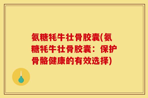 氨糖牦牛壮骨胶囊(氨糖牦牛壮骨胶囊：保护骨骼健康的有效选择)