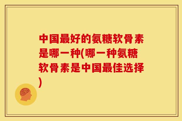 中国最好的氨糖软骨素是哪一种(哪一种氨糖软骨素是中国最佳选择)