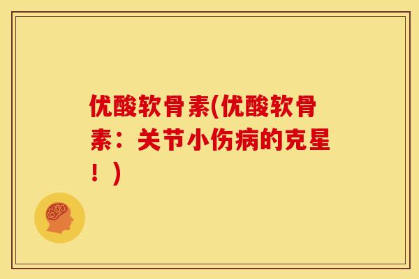 优酸软骨素(优酸软骨素：关节小伤病的克星！)