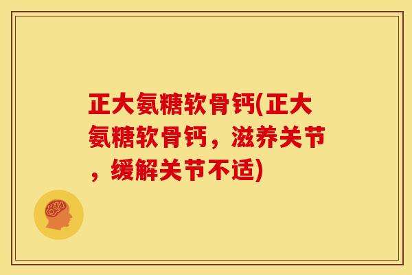 正大氨糖软骨钙(正大氨糖软骨钙，滋养关节，缓解关节不适)