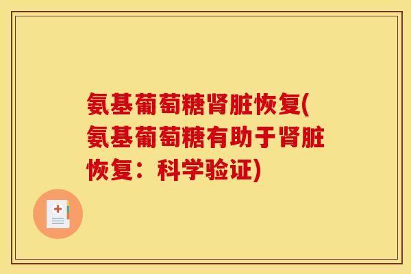 氨基葡萄糖肾脏恢复(氨基葡萄糖有助于肾脏恢复：科学验证)