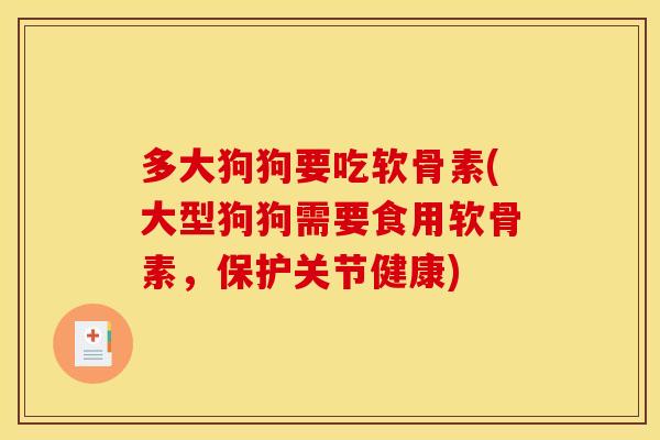 多大狗狗要吃软骨素(大型狗狗需要食用软骨素，保护关节健康)