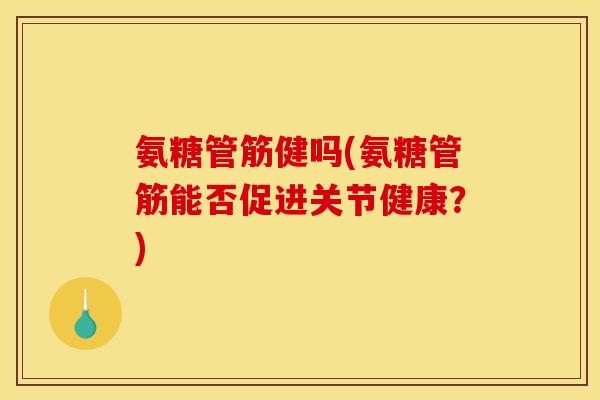 氨糖管筋健吗(氨糖管筋能否促进关节健康？)
