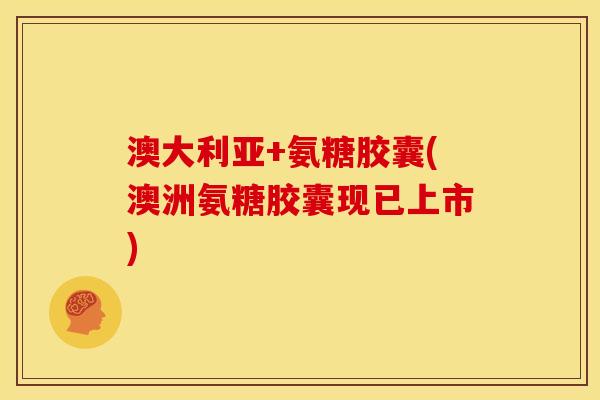 澳大利亚+氨糖胶囊(澳洲氨糖胶囊现已上市)
