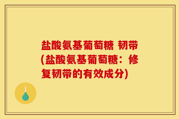 盐酸氨基葡萄糖 韧带(盐酸氨基葡萄糖：修复韧带的有效成分)