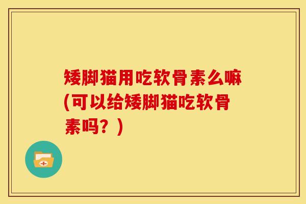 矮脚猫用吃软骨素么嘛(可以给矮脚猫吃软骨素吗？)