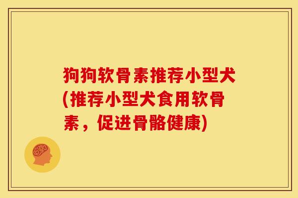 狗狗软骨素推荐小型犬(推荐小型犬食用软骨素，促进骨骼健康)