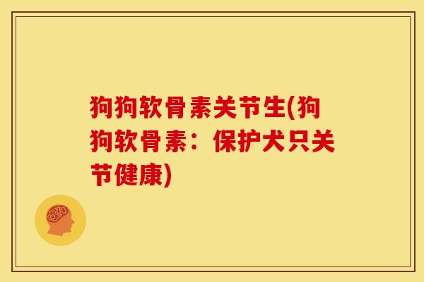 狗狗软骨素关节生(狗狗软骨素：保护犬只关节健康)