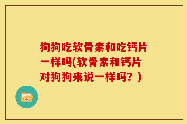 狗狗吃软骨素和吃钙片一样吗(软骨素和钙片对狗狗来说一样吗？)