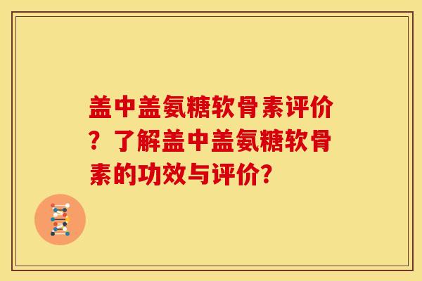 盖中盖氨糖软骨素评价？了解盖中盖氨糖软骨素的功效与评价？