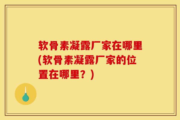 软骨素凝露厂家在哪里(软骨素凝露厂家的位置在哪里？)