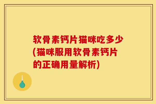 软骨素钙片猫咪吃多少(猫咪服用软骨素钙片的正确用量解析)