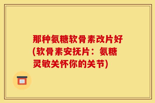 那种氨糖软骨素改片好(软骨素安抚片：氨糖灵敏关怀你的关节)