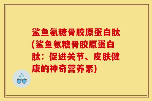 鲨鱼氨糖骨胶原蛋白肽(鲨鱼氨糖骨胶原蛋白肽：促进关节、皮肤健康的神奇营养素)