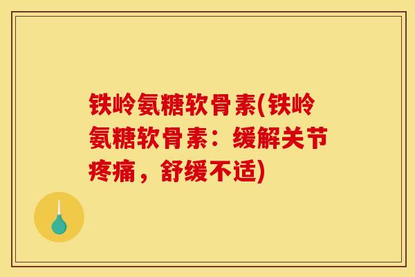 铁岭氨糖软骨素(铁岭氨糖软骨素：缓解关节疼痛，舒缓不适)