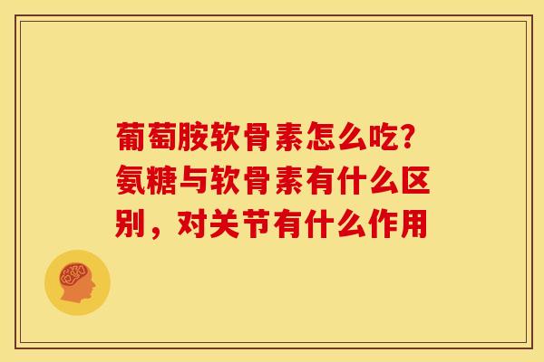 葡萄胺软骨素怎么吃？氨糖与软骨素有什么区别，对关节有什么作用