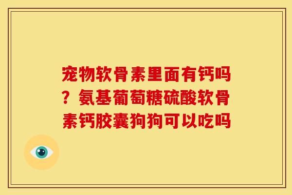 宠物软骨素里面有钙吗？氨基葡萄糖硫酸软骨素钙胶囊狗狗可以吃吗